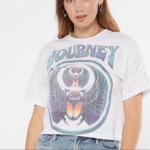 Journey Captured Album Crop Tee Stud Sleeves
